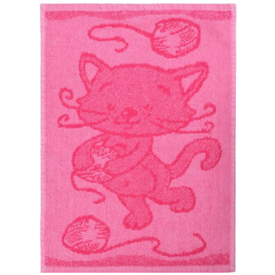 Detský uterák Cat pink, 30 x 50 cm
