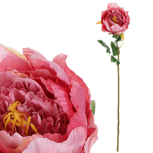Floare artificială Bujor roz, 11 x 70 x 11 cm