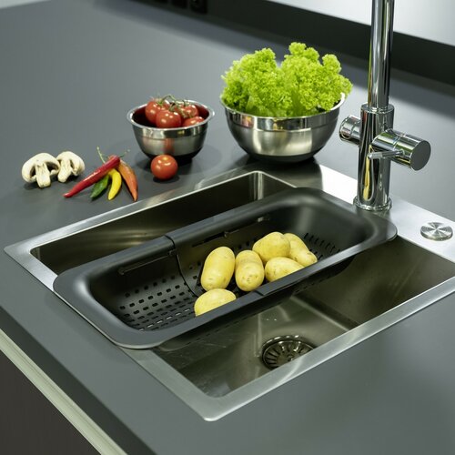 Wenko Teleskop-Spülbeckenabtropfer Sivo 36,5-50 cm, schwarz