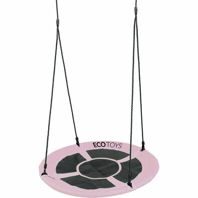 Ecotoys Detský hojdací kruh Bocianie hniezdo sv. růžová, pr. 100 cm