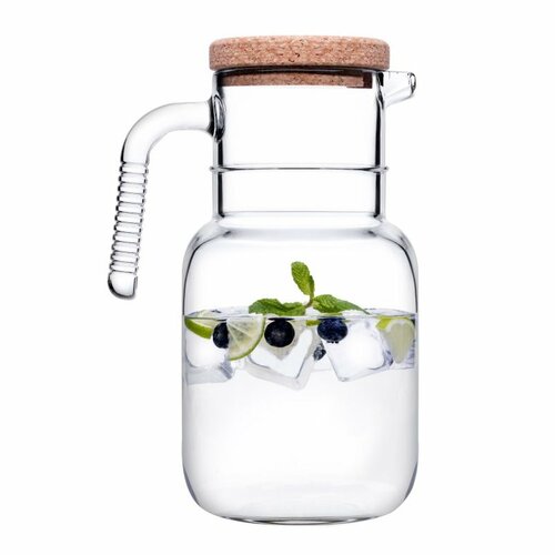 Sklenený džbán s korkovým viečkom Hoop 1,5 l