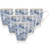 Banquet 6-teiliges Set aus Keramikbechern FLOWER Blue, 340 ml