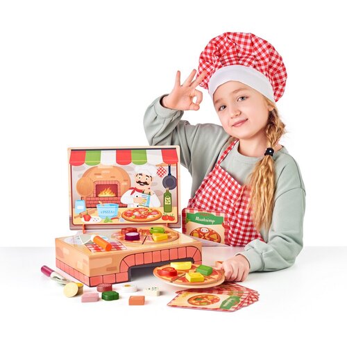 Woody Pizzeria Carlo, didaktisches Spiel mit einsetzbaren Formen