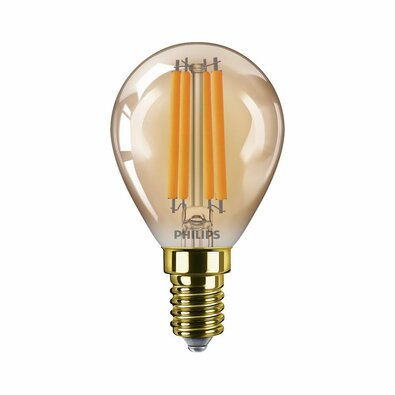 Philips LED filament žiarovka E14 P45 6W (40W) 1800K nestmievateľná, jantárová