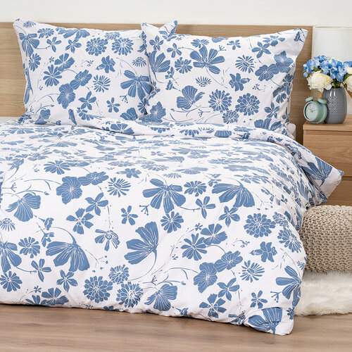 Lenjerie de pat din bumbac 4Home Blue Meadow, 140 x 220 cm, 70 x 90 cm