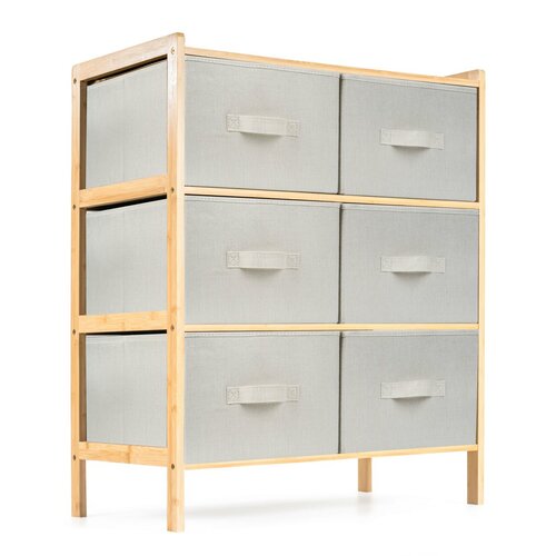 G21 Bambusový regál s košíky, 3 police, béžová