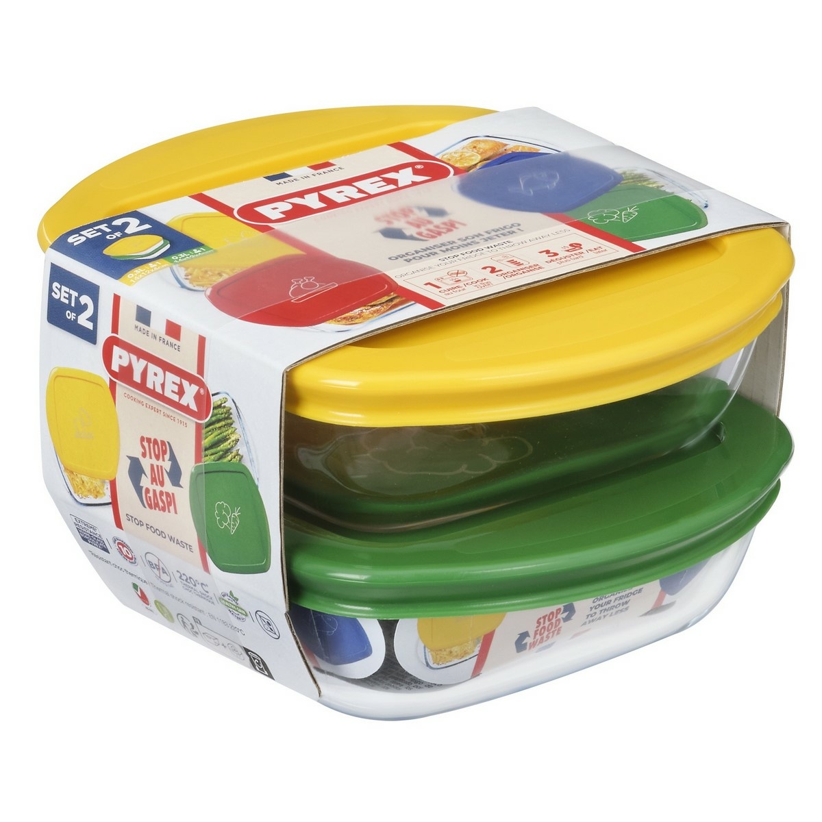 Pyrex Sada skleněných dóz čtvercových 2 ks, 0,3 l - thumb (1)