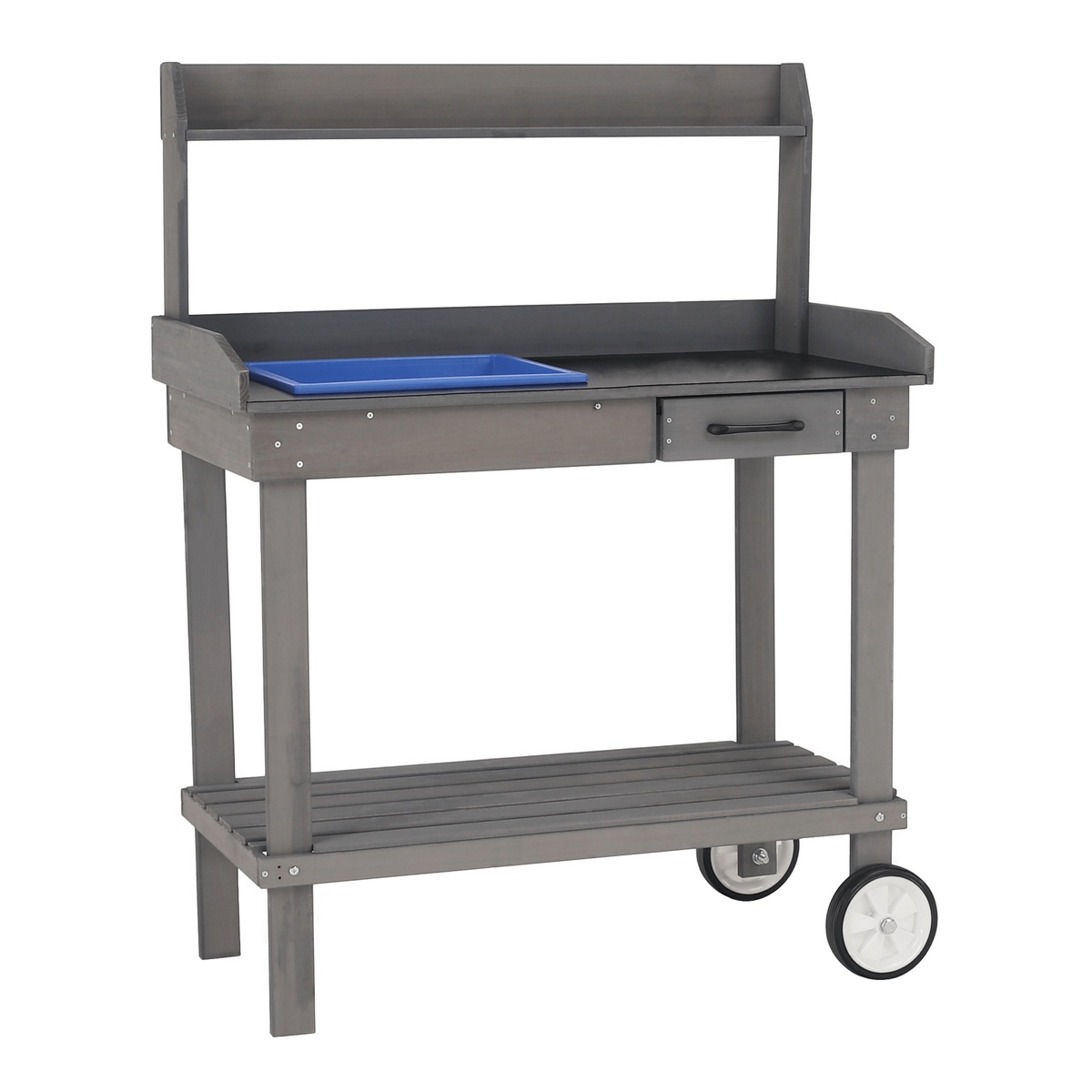 Zahradní pracovní stůl Bardy, šedá, 94 x 49 x 120 cm