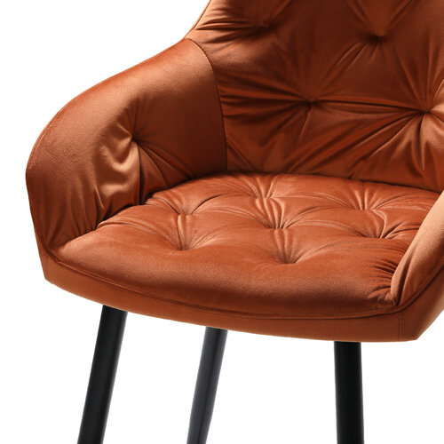 Jedálenská stolička BUTTON LOUNGE v medenej farbe, 2 ks