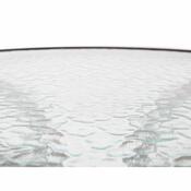 Masă din metal cu blat de sticlă, argintiu diam. 60 cm