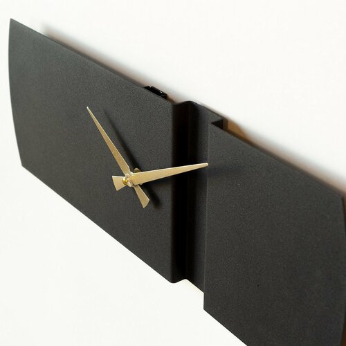 Nástěnné hodiny Origami APS097, Black, 16 x 49 cm