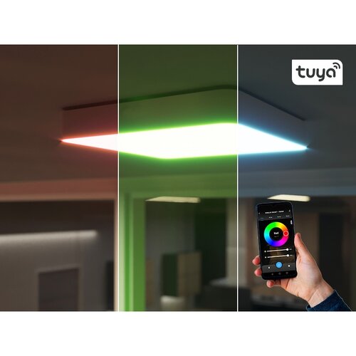 Panlux – oprawa LED do montażu natynkowego Verona Square Smart, biała, 28,3 x 28,3 cm, IP54