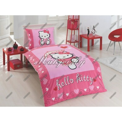 Matějovský dětské bavlněné povlečení Hello Kitty Moulin Rouge, 140 x 200 cm, 70 x 90 cm