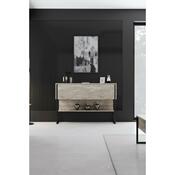 Luxe Travertine és fekete komód