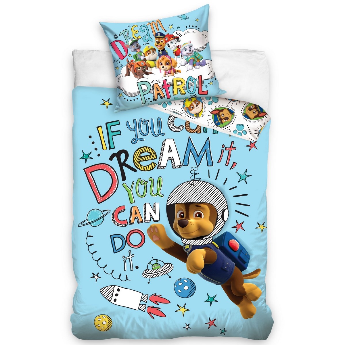 BedTex Bavlnené obliečky Paw Patrol Dream, 140 x 200 cm, 70 x 90 cm