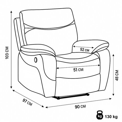 Elektrické kreslo s bezdrôtovým ovládaním, vintage, tmavohnedá