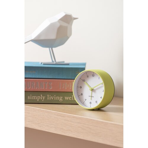 Karlsson 6010GR designerski budzik żółty, średnica9 cm