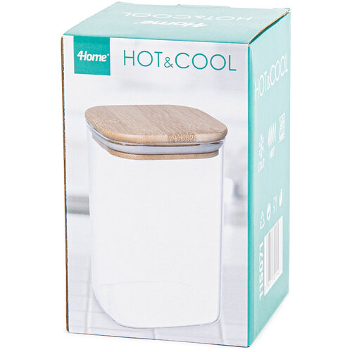 4Home Vorratsdose aus Glas mit Deckel Bamboo,950 ml