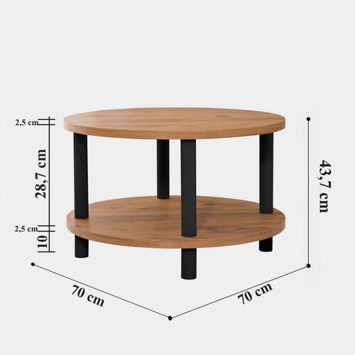 Couchtisch Roby Atlantic Pine and Black