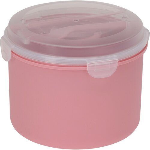 Caserolă de prânz cu bol pentru dressing șicu tacâmuri, roz