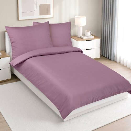 Set de lenjerie de pat din satin Bellatex Lux, roz închis, 140 × 200, 70 × 90 cm