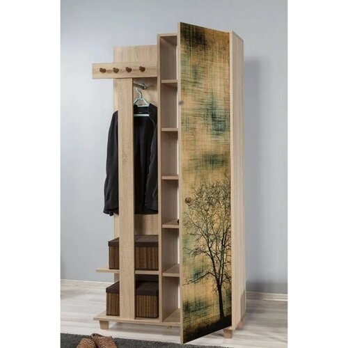 Vešiak so skriňou Garmanto Tree Sonoma Oakskriňou