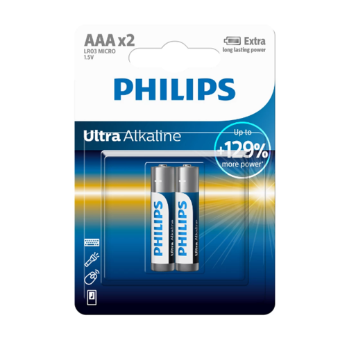 Philips AAA 1,5 V Ultra Alkaline elemek, 2 db