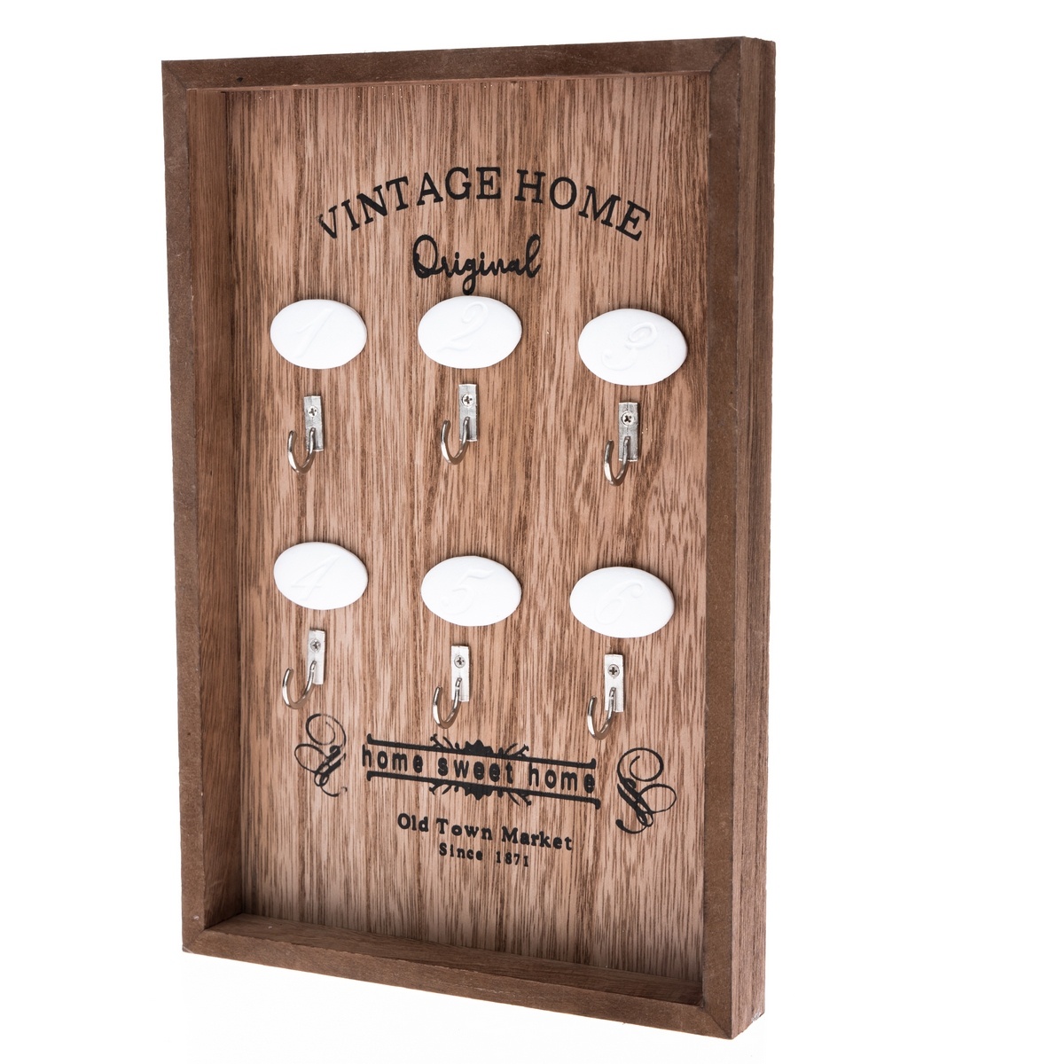 Cuier de chei din lemn Vintage Home, 20 x 30 x 3 cm