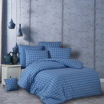 Lenjerie de pat din bumbac Snorri, albastru