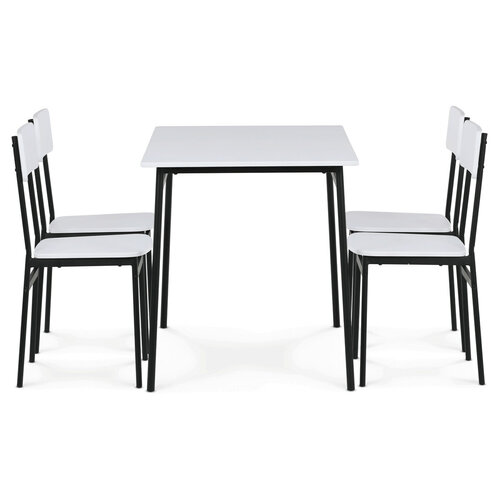 Jídelní set pro 4 osoby CORE White, černá konstrukce