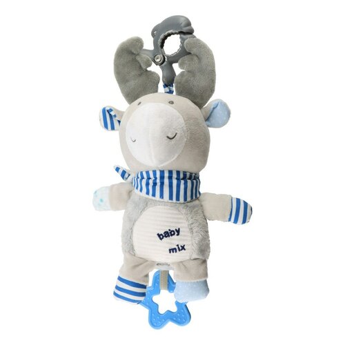 Baby Mix Dětská plyšová hračka s hracím strojkem a klipem Los, 24 cm