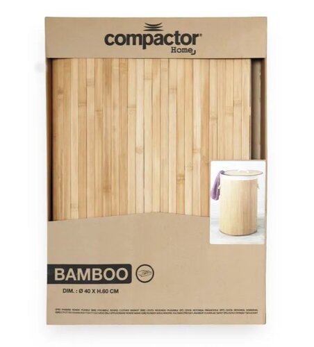 Compactor Coș pentru rufe murdare Bamboo rotund, natural