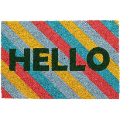 Кокосовий килимок для дверей Hello color, 39 x 59 cm