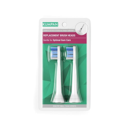 Kumpan Náhradné hlavice pre sonické kefky jemné k ďasnám, 2 ks