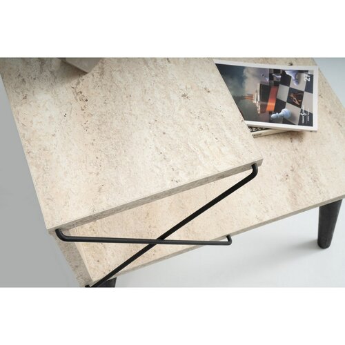 Nočný stolík Cross Travertine and Black