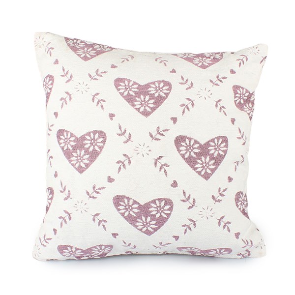 Dakls Obliečka na vankúš Srdce biela, 40 x 40 cm