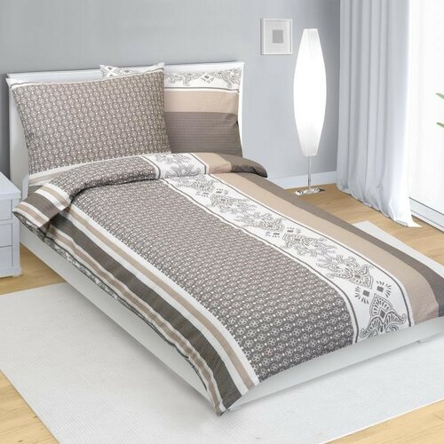 Bellatex Krep posteljnina Ornament kava, 140 x 200cm, 70 x 90 cm