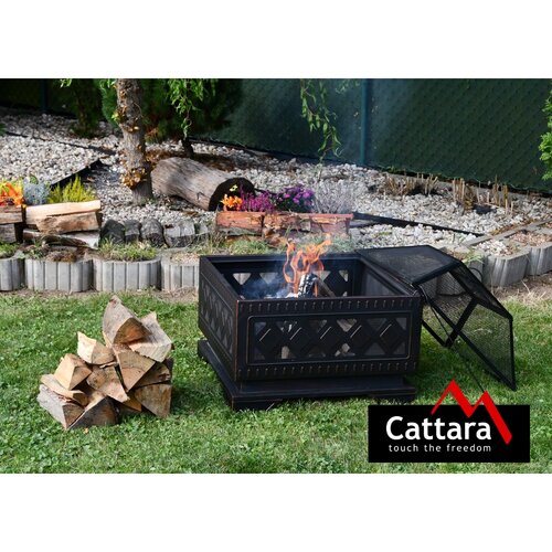 Șemineu cu capac pătrat Cattara 13009, 63,5 x 63,5x 62 cm