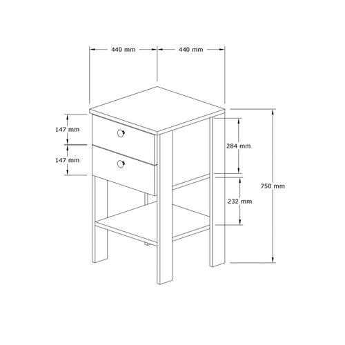 Stolik nocny Ruzisa Walnut
