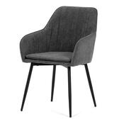 Satz Esszimmer-Polsterstühle 2 Stück, Grau, 55 x 84 x 57 cm