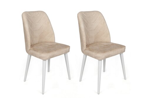Dallas Beige and White étkezőszék szett, 4 db