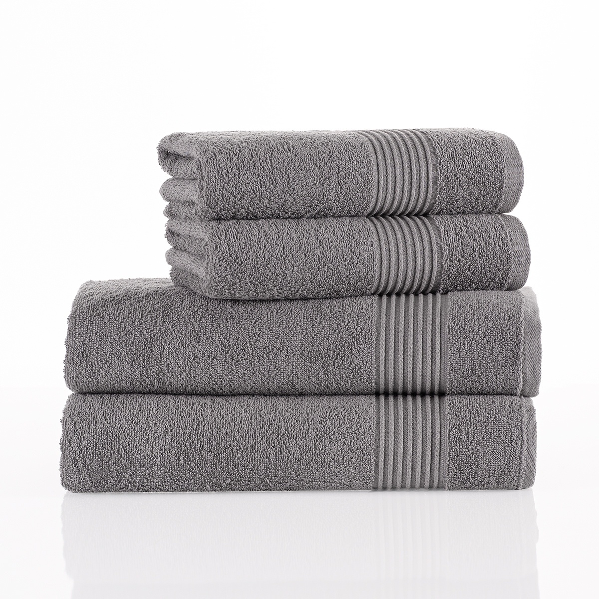 Fotografie 4Home Sada osušek a ručníků Comfort šedá, 2 ks 70 x 140 cm, 2 ks 50 x 100 cm