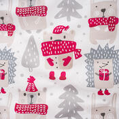 4Home Kinder-Baumwollbettwäsche Winter animals, 100 x 135 cm, 40 x 60 cm