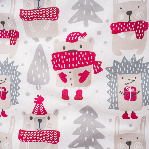 4Home Otroška bombažna posteljnina Winter animals, 100 x 135 cm, 40 x 60 cm