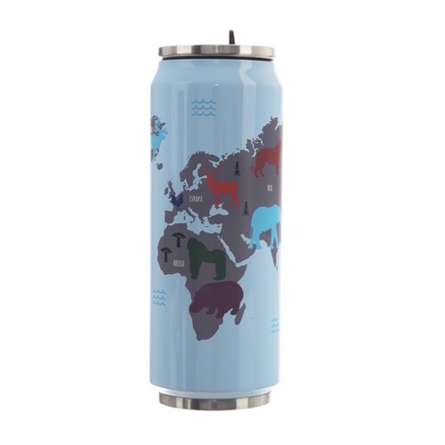 Orion Dobozos ital alakú termosz, rozsdamentes acél, világ 0,5 l