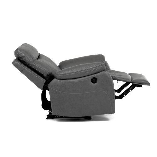 Elektrické křeslo s bezdrátovým ovládáním, vintage, šedá