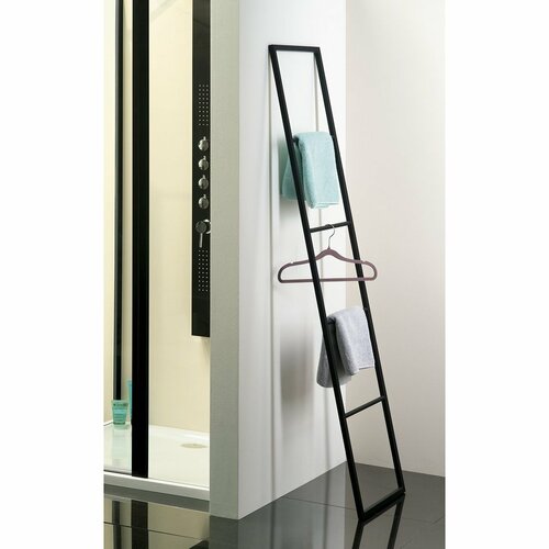 SAPHO Ska551 Ska uscător de prosoape pentrusprijin 42 x 170 x 2 cm, negru mat