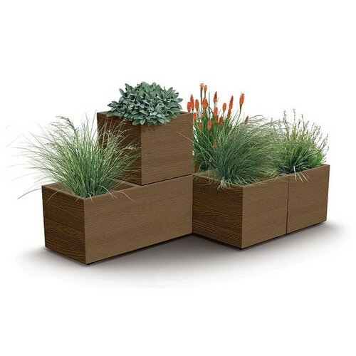 Ghiveci MADERA SQUARE ECO WOOD 28,8 cm, maro