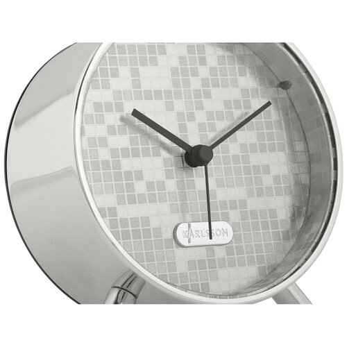Karlsson 6004SI dizajnový budík strieborná, pr. 11 cm