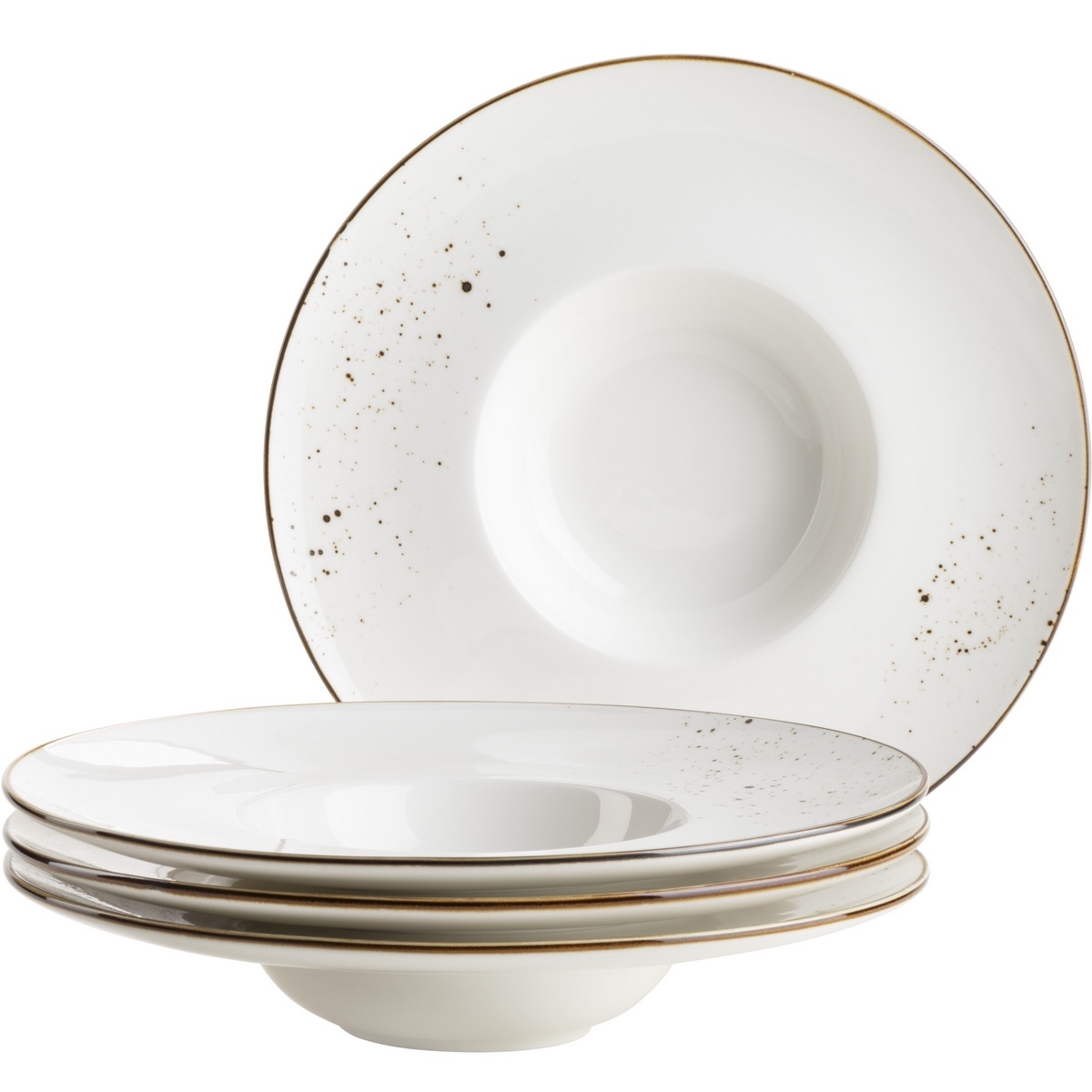 Mäser 4-częściowy zestaw talerzy dla smakoszyPintar Białe brązowe kropki 26 cm